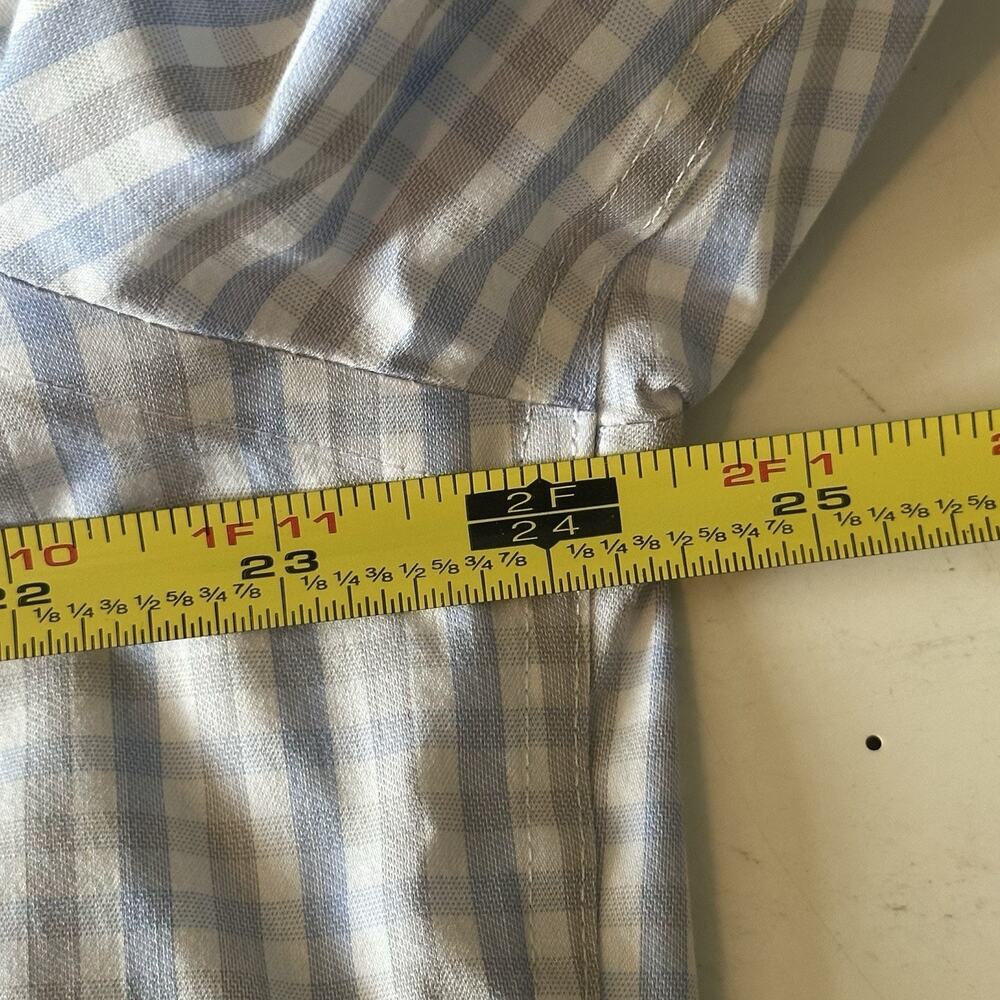 Twillory Performance Dress Shirt Mens 17.5 34-35 Tailored‎ Fit Blue Gray Check - Picture 7 of 7